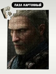 Пазл картонный 39,5х28 см, размер А3, 300 деталей, модель Игра Witcher Ведьмак Геральт - 1296