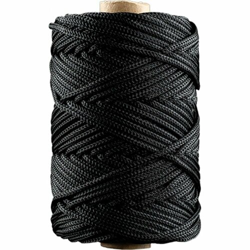 Полиамидный плетеный шнур truEnergy плетеный 2,7мм, черный 50 м 12212