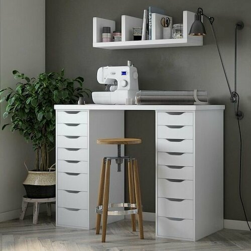 Стол письменный ГУД ЛАКК Ингар 16 ящиков 140х106х55 см дуб беленый 29899₽