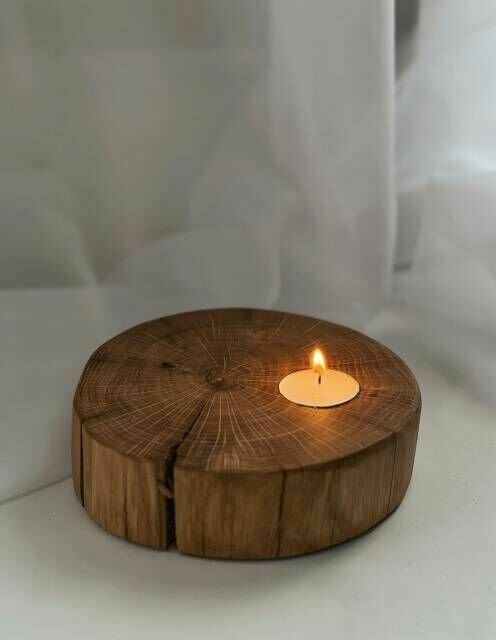 Подсвечник Native Woods "Дубовый", напольный/настольный, для чайной свечи, коричневый, дерево — фото 1