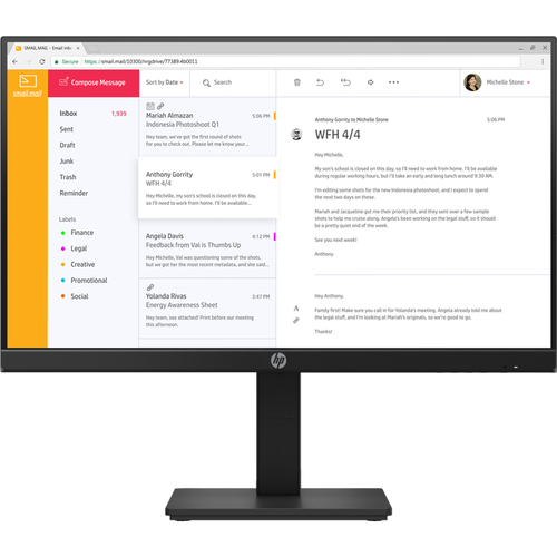 Монитор/ HP P24h G4 23.8-inch Monitor 23.8' (1920 x 1080), IPS, 178/178, 5мс, 250nit, DP/HDMI/VGA, noUSB, Audio, LTSP, 1y, ПИ