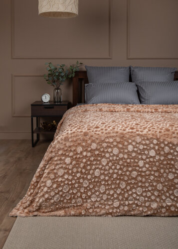фото Плед BUENAS NOCHES меховой, Пузырьки Бежевый, 1,5 спальный