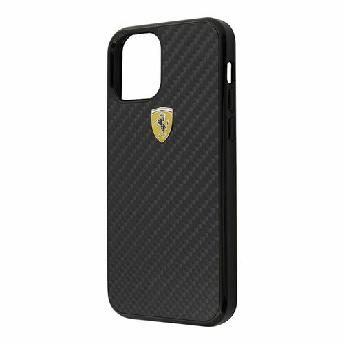 Чехол Ferrari On-Track Real Carbon Hard для iPhone 12 mini черный