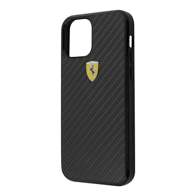 Чехол Ferrari On-Track Real Carbon Hard для iPhone 12 mini, черный