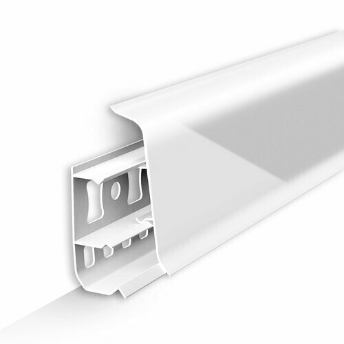 Пластиковый плинтус Идеал Деконика 55 мм Белый глянцевый 001