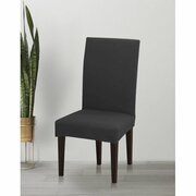 Чехол для стула со спинкой Luxalto коллекция Jacquard 10362, черный