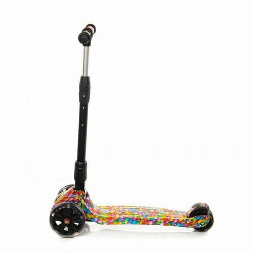 фото Детский складной трехколесный самокат со светящимися колесами scooter maxi micar ultra ro203-l, candy