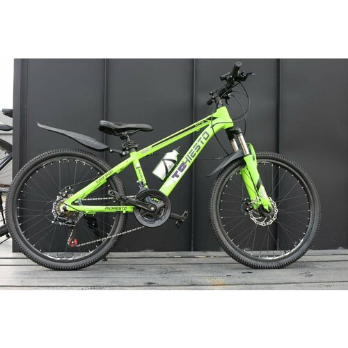 Велосипед Richiesto 24 алюминиевый 14 горный спортивный универсальный зеленый 2115000₽