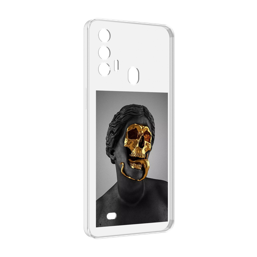 Чехол MyPads золотой череп в статуе для Oukitel C31 Pro задняя-панель-накладка-бампер