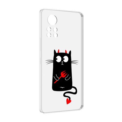 Чехол MyPads Кот демон для Infinix Note 12 i X667 задняя-панель-накладка-бампер чехол mypads дьяволский кот для infinix note 12 i x667 задняя панель накладка бампер