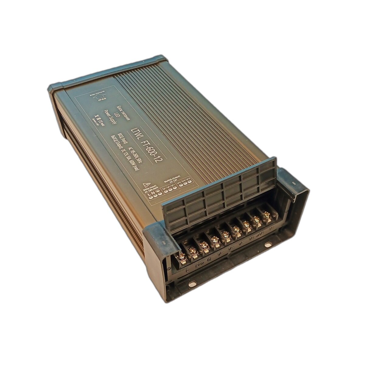 Мощный блок питания для светодиодной ленты 12В - 600 Вт - Litewell FT-600-12. Подходит для слаботочных систем видеонаблюдения и охраны 12V.
