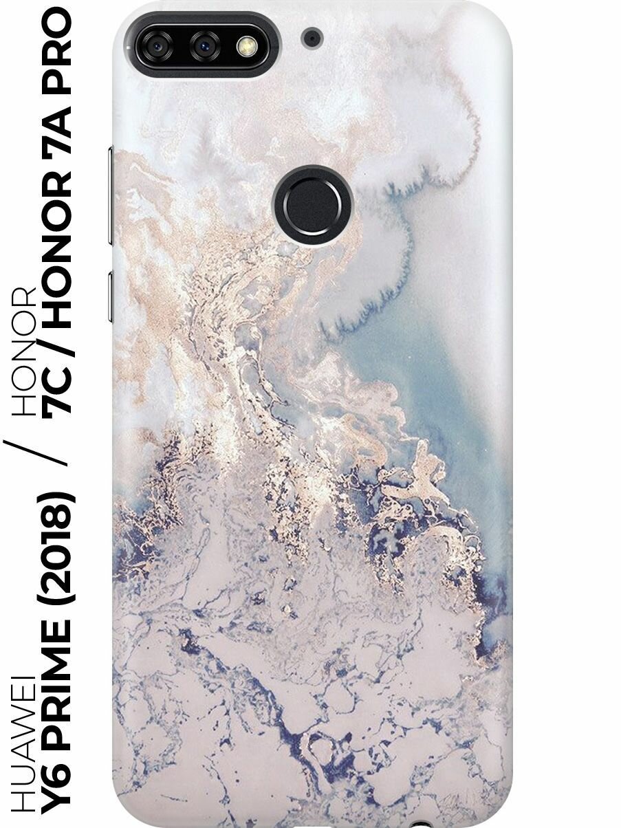 Чехол - накладка ArtColor для Huawei Y6 Prime (2018) / Honor 7C / Honor 7A Pro с принтом "Мраморная волна"