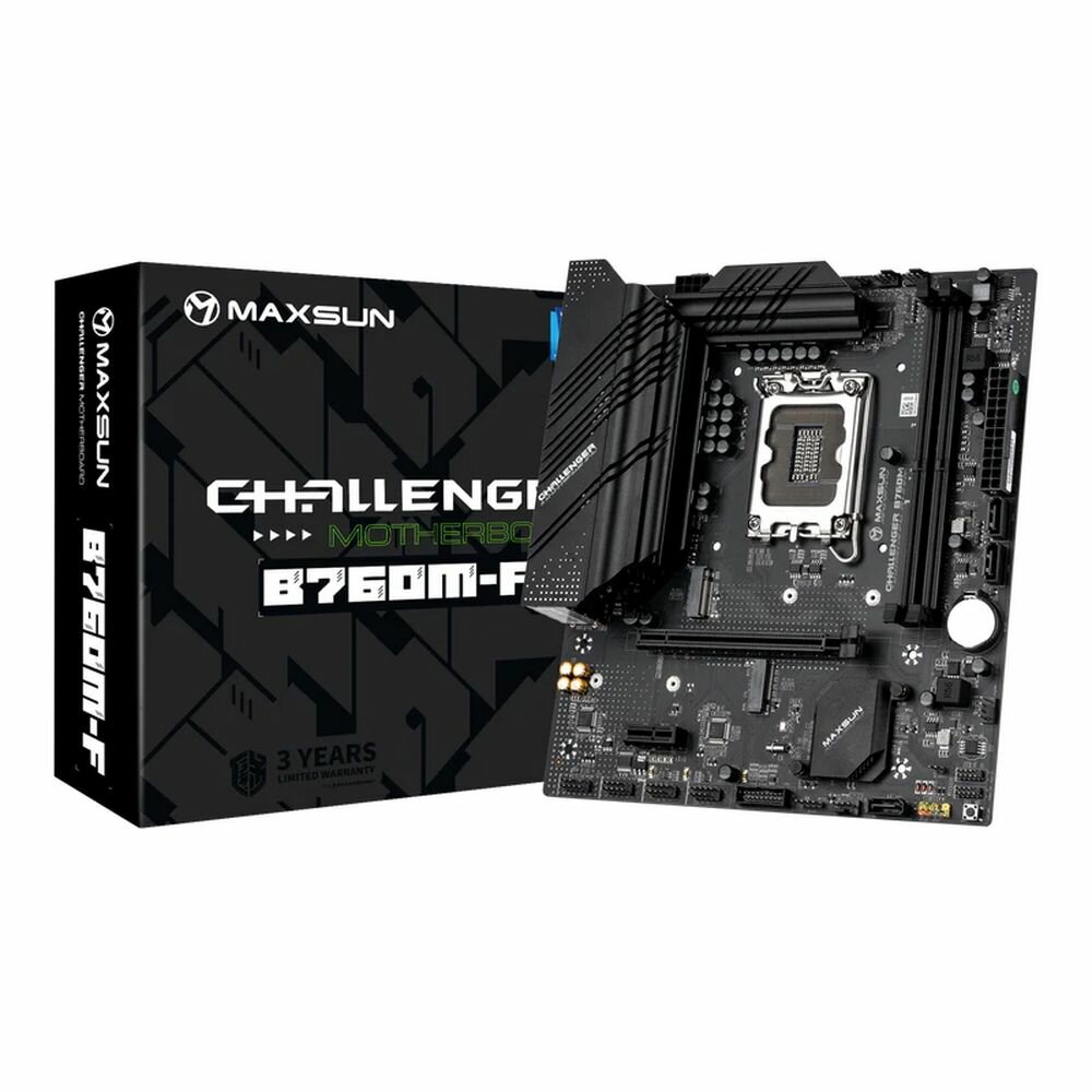 Материнская плата Maxsun MS-Challenger B760M-F 1700, B760, 2xDDR4, mATX, RTL