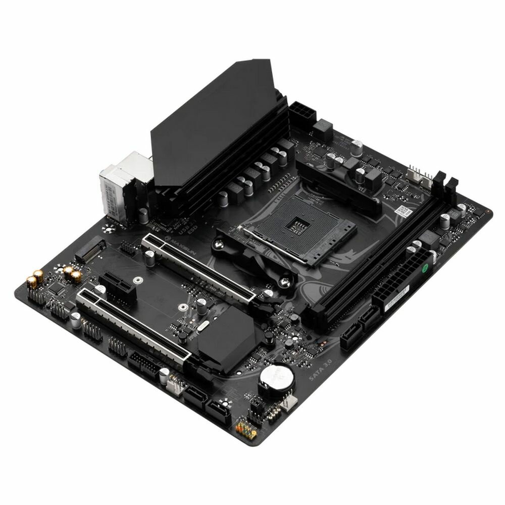 Материнская плата mATX MAXSUN (AM4, AMD B550, 2*DDR4 (3800), 4*SATA 6G RAID, M.2, 3*PCIE, 2.5Glan, VGA, HDMI, 2*USB 3.2, 4*USB 2 - фото №4