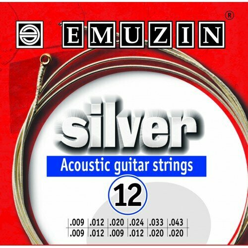 Струны для 12-ти струнной акустической гитары EMUZIN 12А232 SILVER