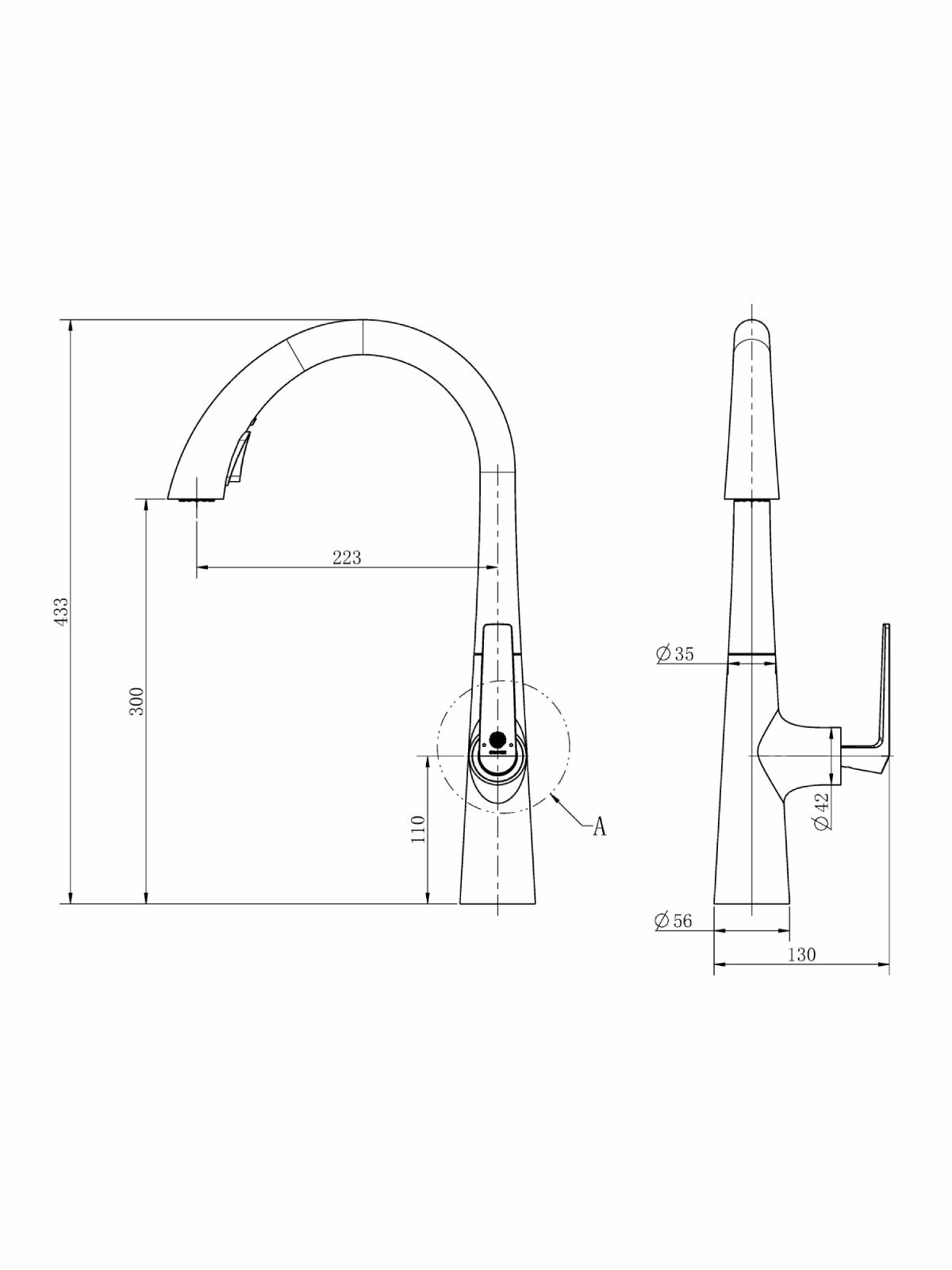 Смеситель для кухни Orange Boni M15-120cr - фото №3