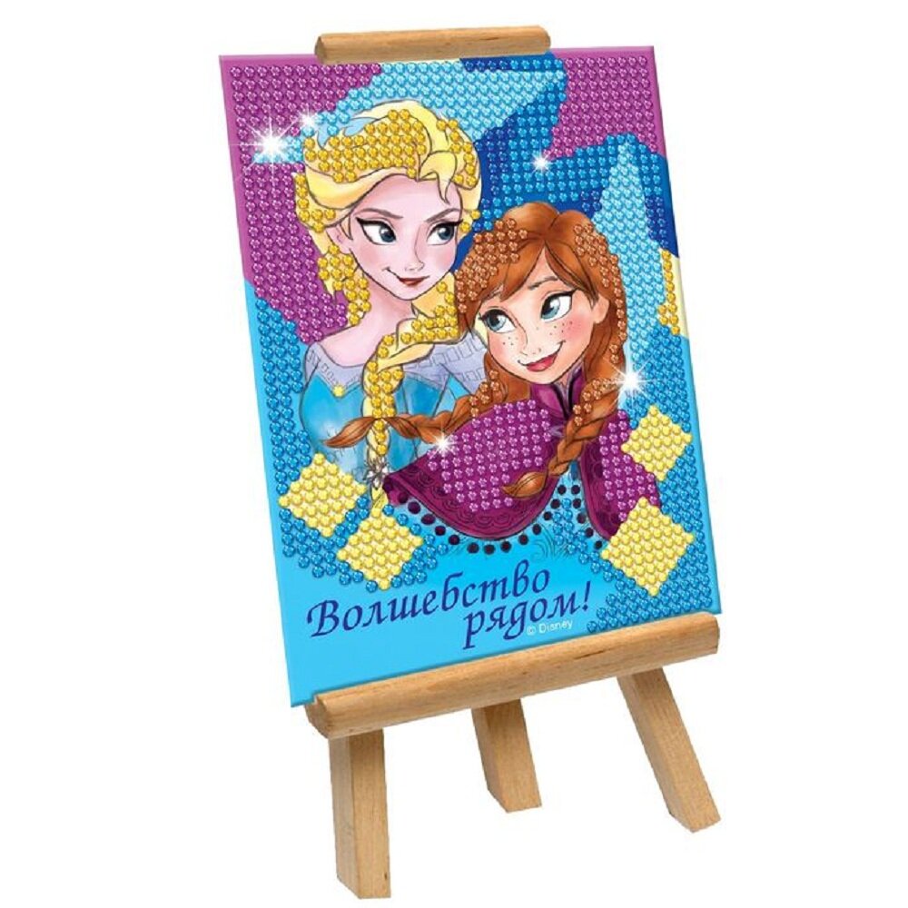 фото Алмазная мозаика / вышивка / живопись /Disney Холодное сердце "Волшебство рядом!", на подставке, для детей, 10х15 см