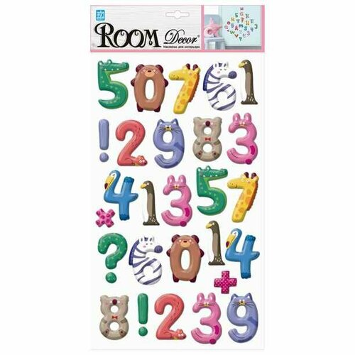 Наклейка Веселые цифры 41х24 см