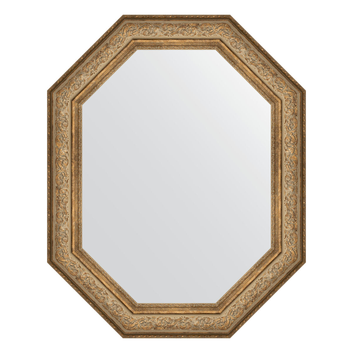 Зеркало настенное Polygon EVOFORM в багетной раме виньетка античная бронза, 80х100 см, для гостиной, прихожей, спальни и ванной комнаты, BY 7252