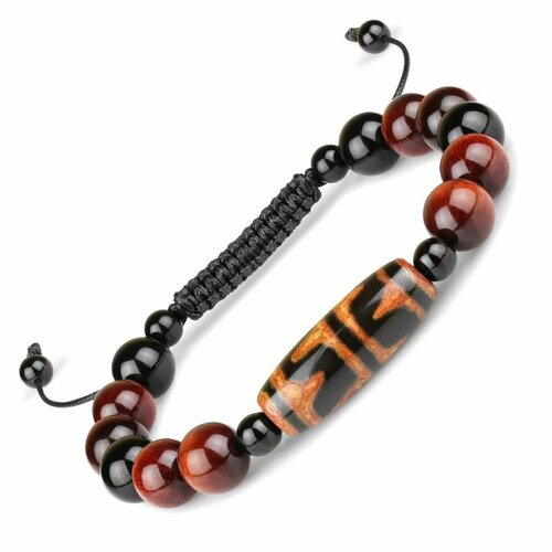 фото Браслет everiot, агат, бычий глаз, размер 18 см, коричневый