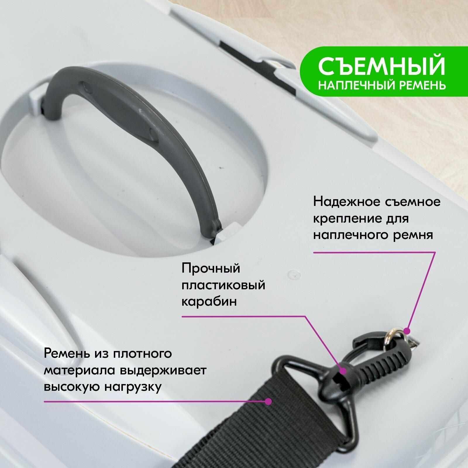 Переноска для животных пластиковая "PetTails", с металлической дверцей (до15кг) 58*41*36см (сер.низ/сер.верх) - фотография № 7