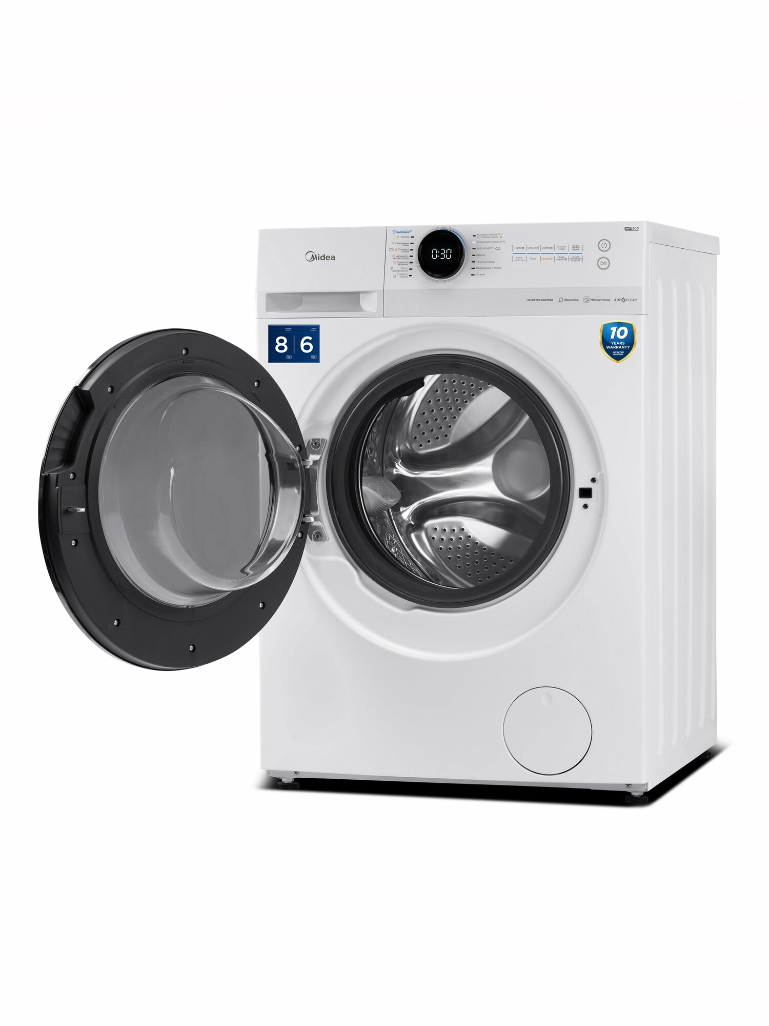 Стиральная машина с сушкой Midea MF200D80WBS/W-RU