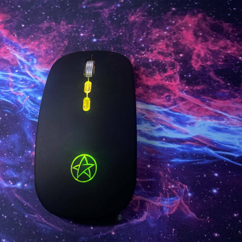 Мышь компьютерная беспроводная с подсветкой бесшумная матовая черная 49900₽