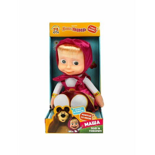 Озвученная Мягкая игрушка Маша и Медведь мягкая игрушка мишка герои маша и медведь озвученная 25 см