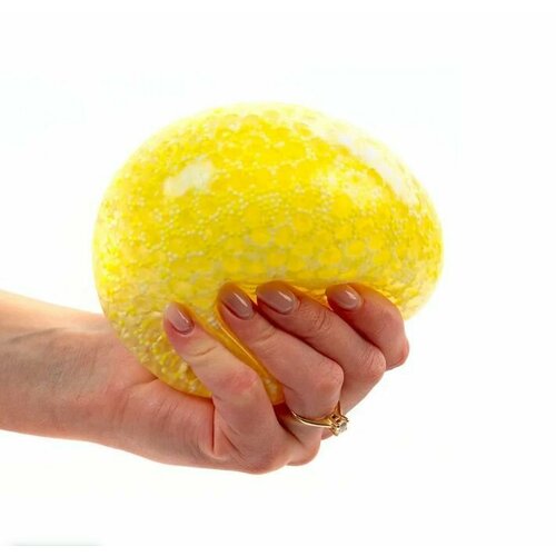 Игрушка шарик эластичный антистресс желтый с блестками игрушка антистресс эластичный шарик