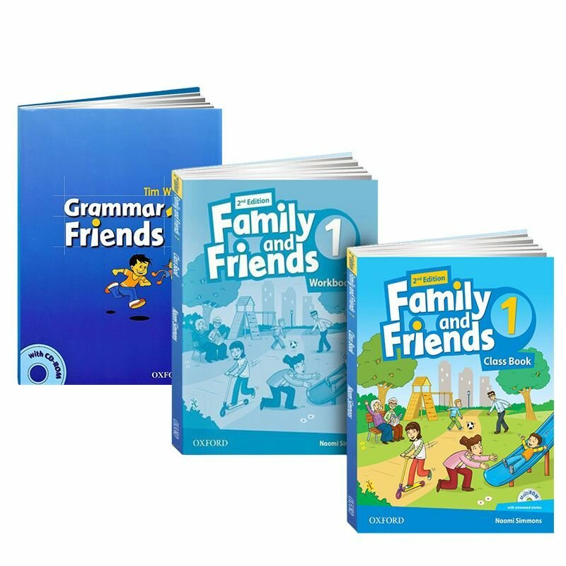 Family and Friends 1 + Grammar Friends 1. полный комплект 4в1: Учебник + Рабочая Тетрадь + Грамматика + CD/DVD (2nd edition)