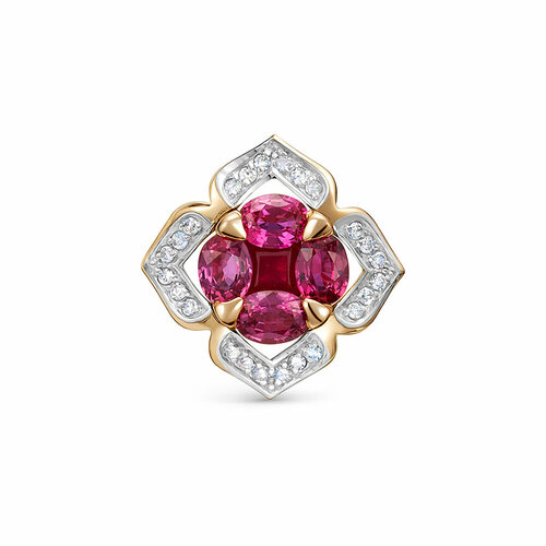 фото Подвеска vesna jewelry, красное золото, 585 проба, родирование, рубин