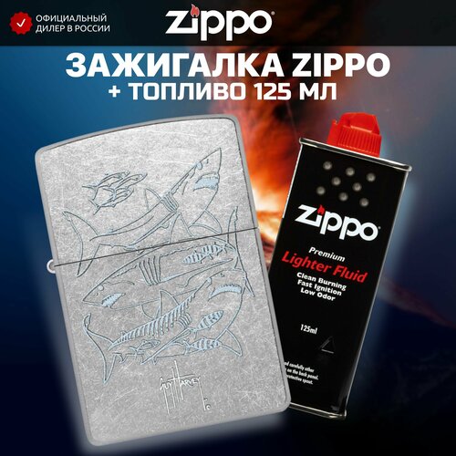 Зажигалка бензиновая ZIPPO 48595 Guy Harvey + Бензин для зажигалки топливо 125 мл