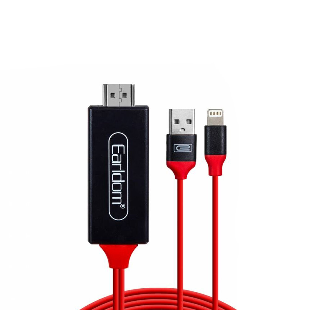 Кабель HDMI Earldom ET-W5 HDTV для телефона Apple iPhone 4K HD, черный