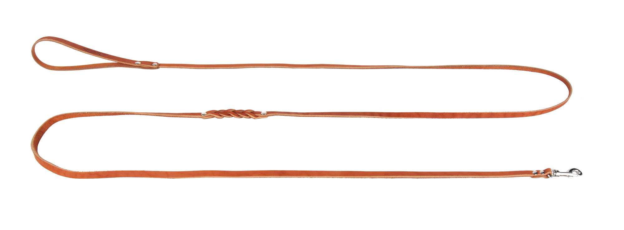 Поводок аркон кожаный 2.5м х 8мм плетение посередине, цвет Коньячный