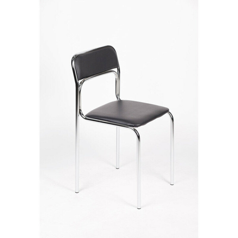 фото Стул UP-Аскона каркас хром, к/з черный Z11