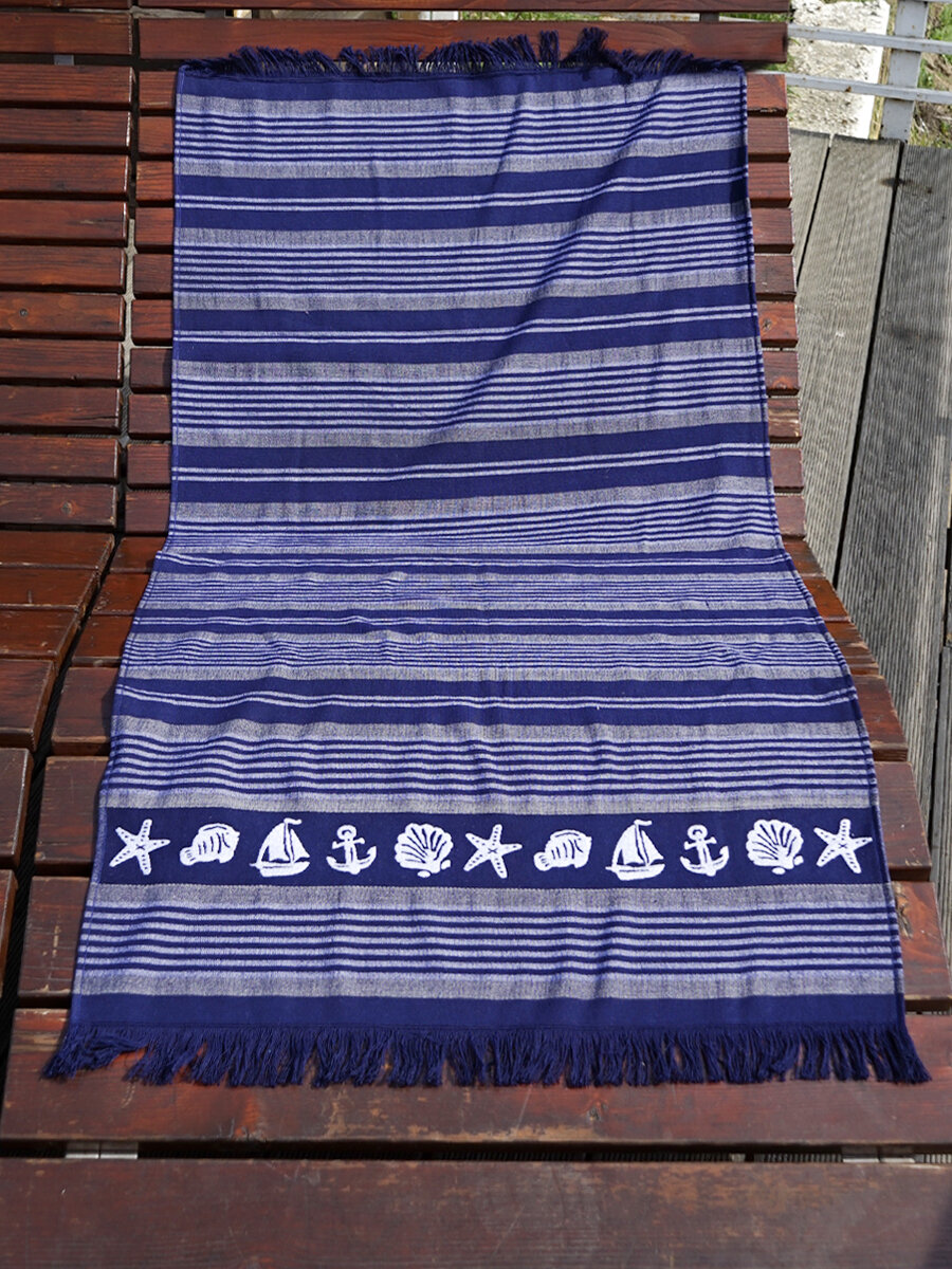 Полотенце пляжное Safia Anchor 100х150см темно-синий