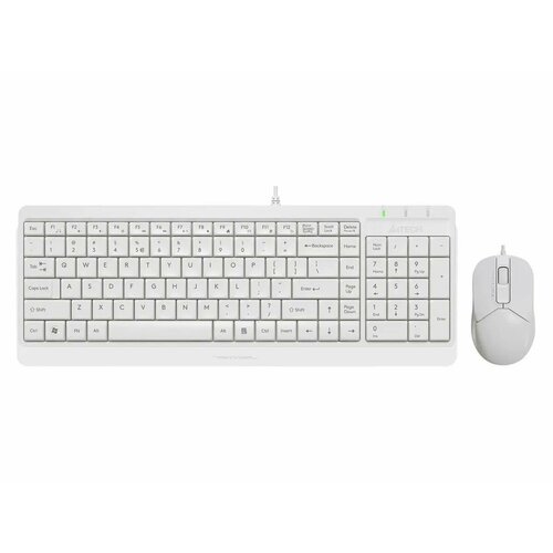 комплект мыши и клавиатуры a4tech fstyler f1512 usb белый белый Клавиатура A4Tech Fstyler F1512 White