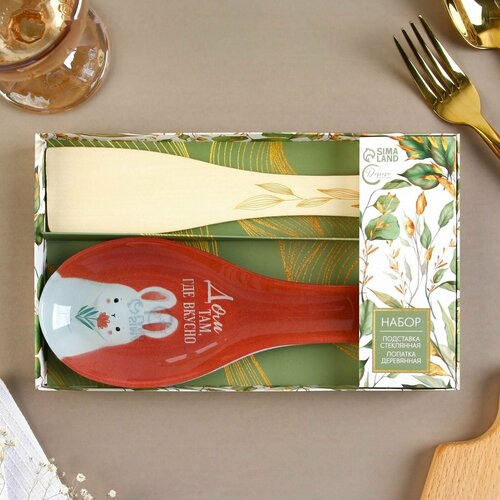 Набор, подставка под ложку, лопатка