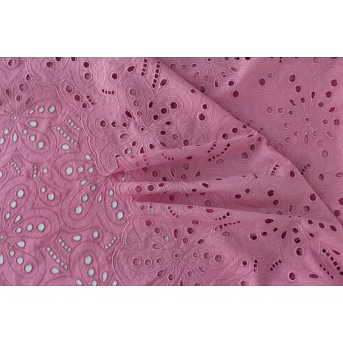 Ткань шитье светло-розовое с цветами
