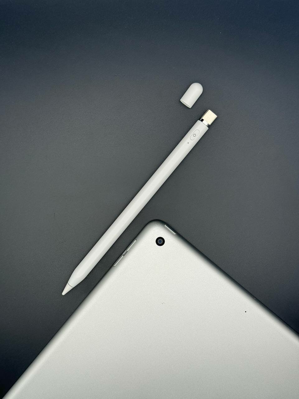 Стилус с Type-C для iPad 2018, 2019, 2020, 2021, 2022 +2 наконечника. С изменением толщины линии от угла наклона