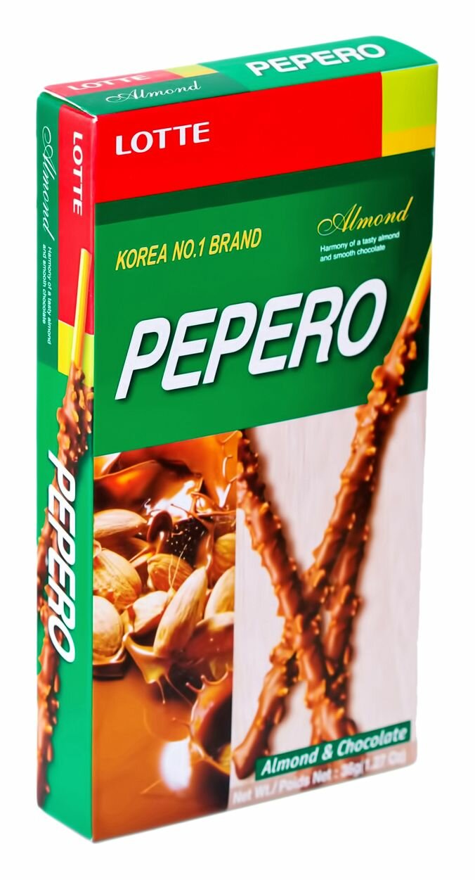 Соломка Lotte Almond Pepero в шоколадной глазури с миндалем 36 г