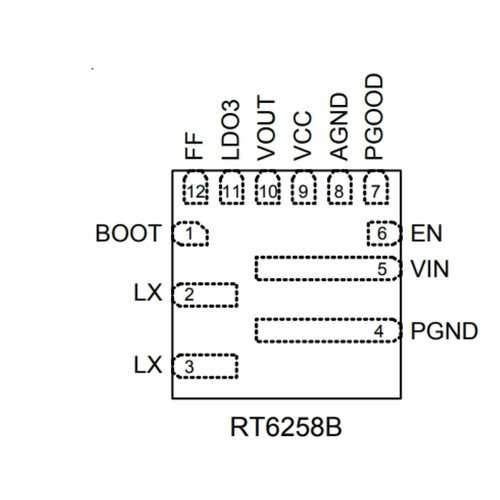 Микросхема RT6258BGQUF LE=