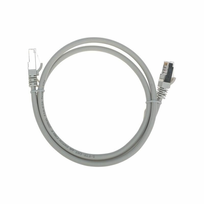 Патч-корд S/FTP CAT 6A (10G) RJ45-RJ45 28AWG LSZH сер. 1м Rexant 02-0390-1