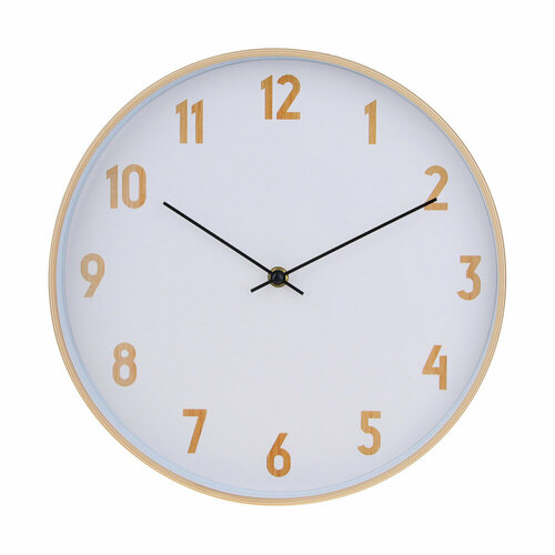 LADECOR CHRONO Часы настенные круглые, пластик, d30 см, 1xAA, арт.06-19 белый