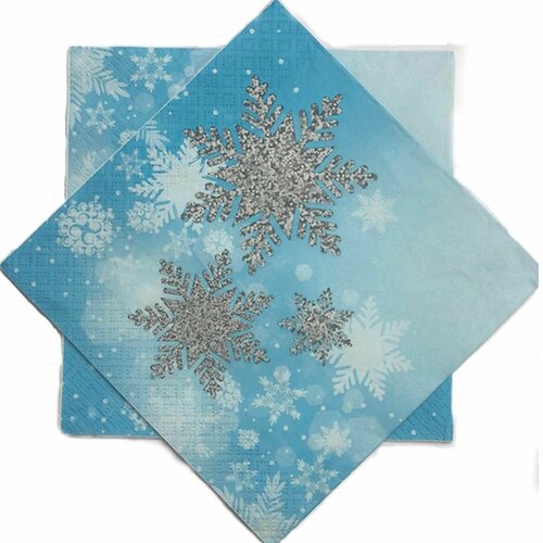 Салфетки Снежинки 33 х 33см 12 шт