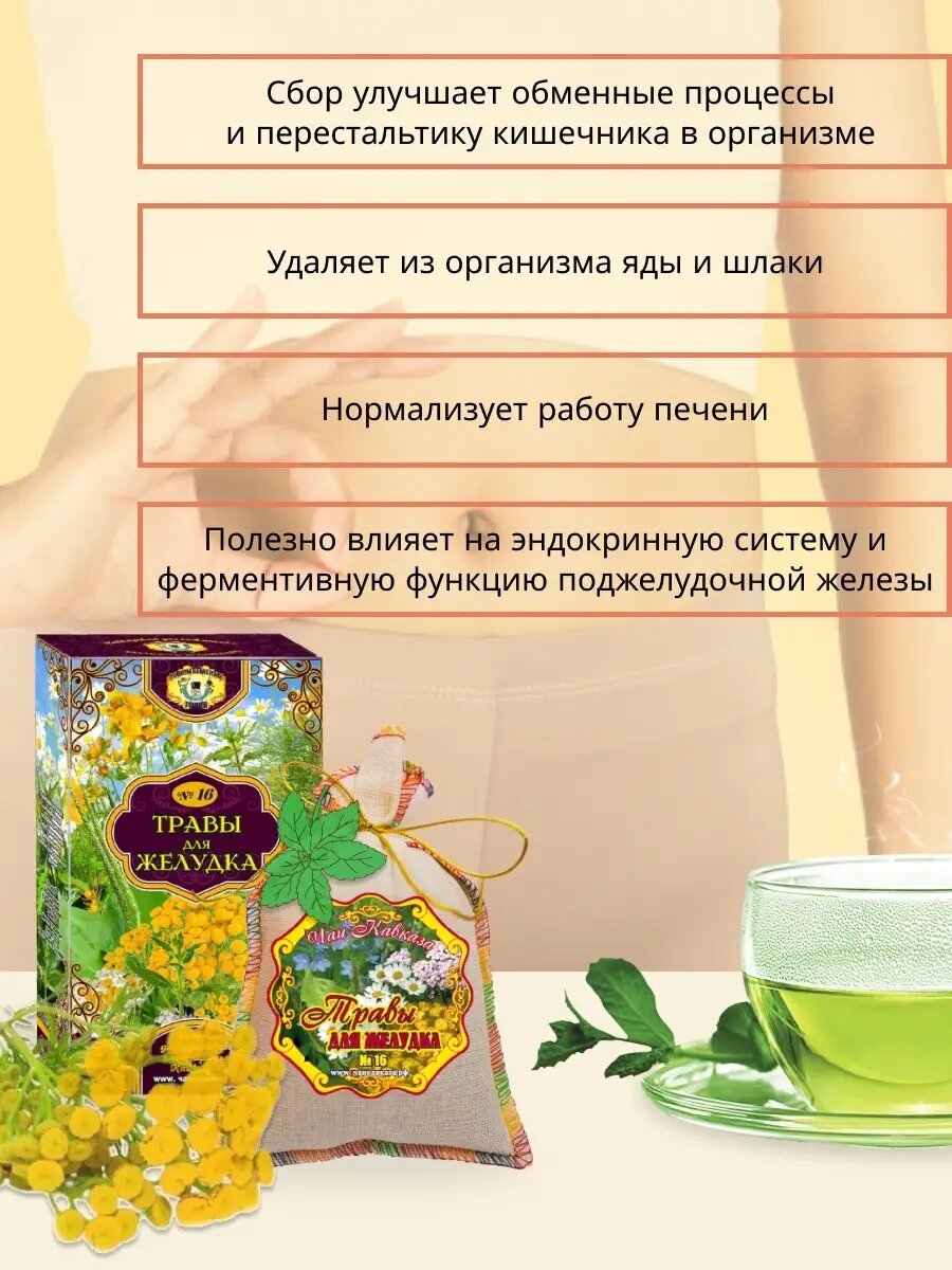Картинки Травяной сбор фиточай Для Желудка, 25 пакетиков