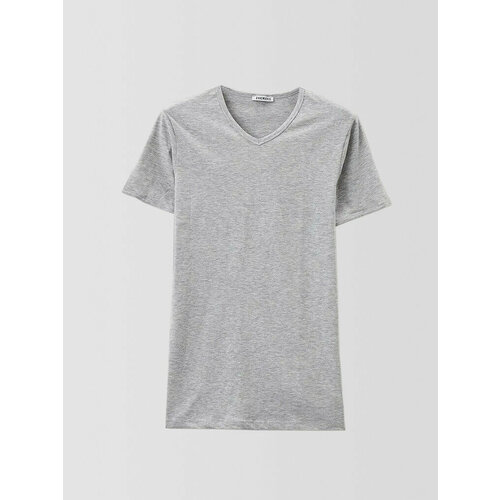 фото Футболка bikkembergs essential - t-shirt v-neck, размер l, grey melange