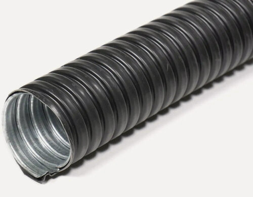 Изображение товара Металлорукав гофроматик в ПВХ изоляции МРПИ НГ 10 черный {zeta42233} (упак 50 м)