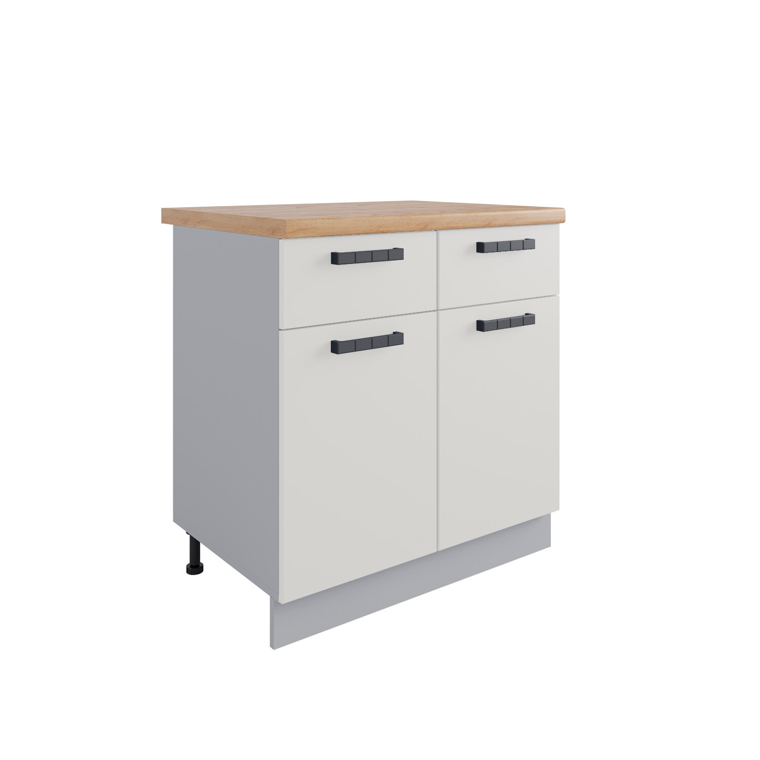 фото Кухонный шкаф напольный, без столешницы, с ящиками, С2ЯШ 800, Кухня Ройс, Серый / Белый софт