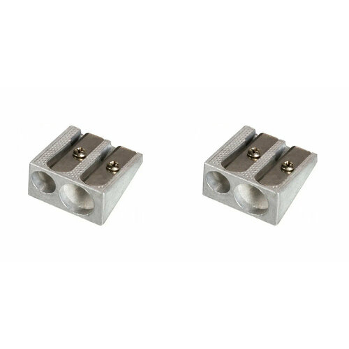 Erich Krause Точилка для карандашей Ferro Plus металлическая 2 отверстия серебристая 2 шт 395₽